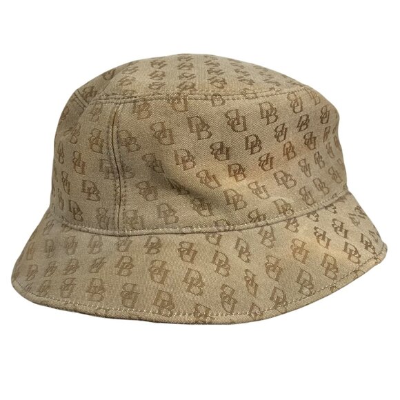 DOONEY & BOURKE Bucket Hat Beige Monogram All Over Print Size M - Picture 5 of 10